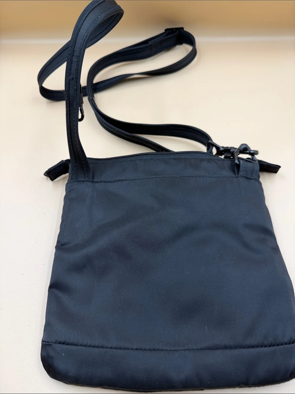 Pacsafe Black Nylon Crossbody Messenger Bag